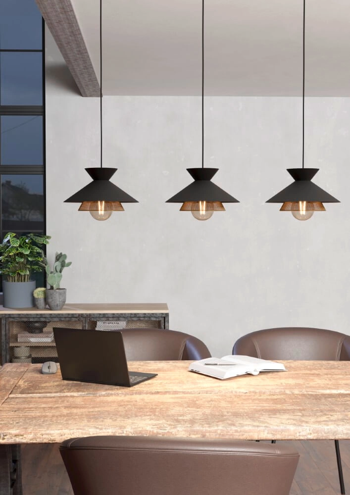 Eetkamer hanglamp Grizedale 3-lichts Eglo 9002759438869