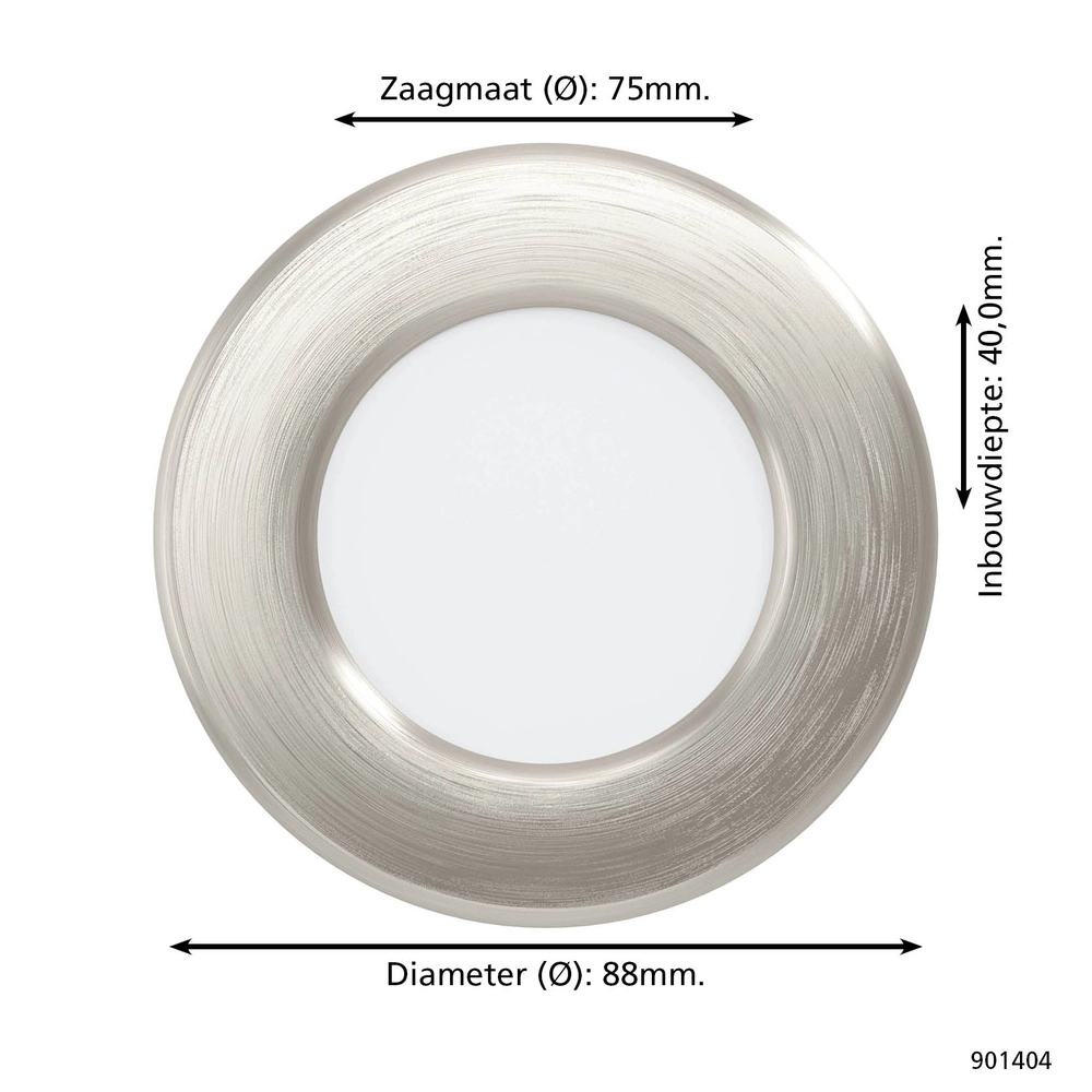 Inbouwspot Fueva 6 rond - rvs - Ø 8,8cm Eglo 9008606330836