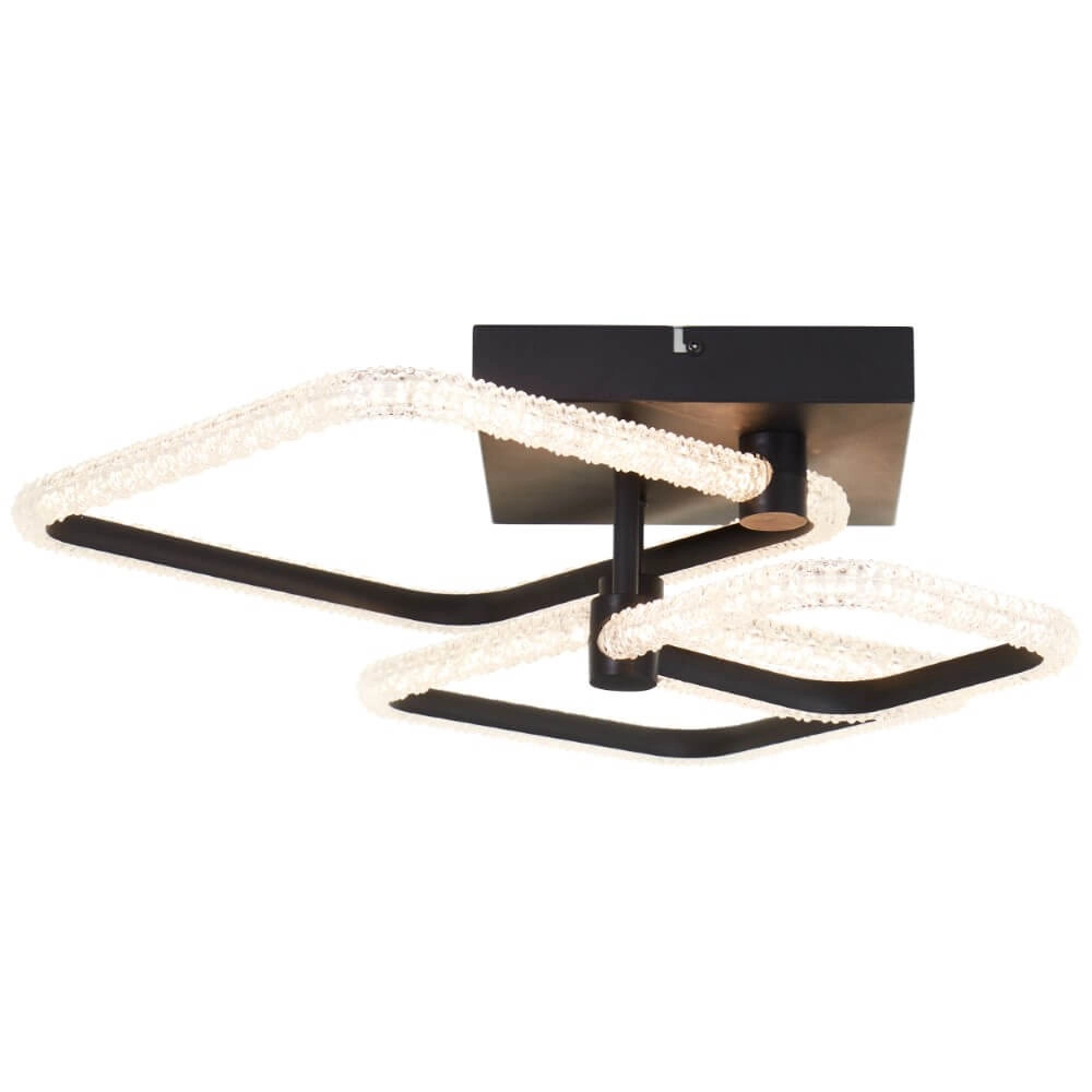 Vierkante plafondlamp Aydin zwart Brilliant 4004353442070