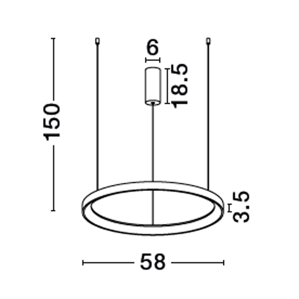Design hanglamp Pertino zwart Ø 58cm 2700K Lyora 5212017446053