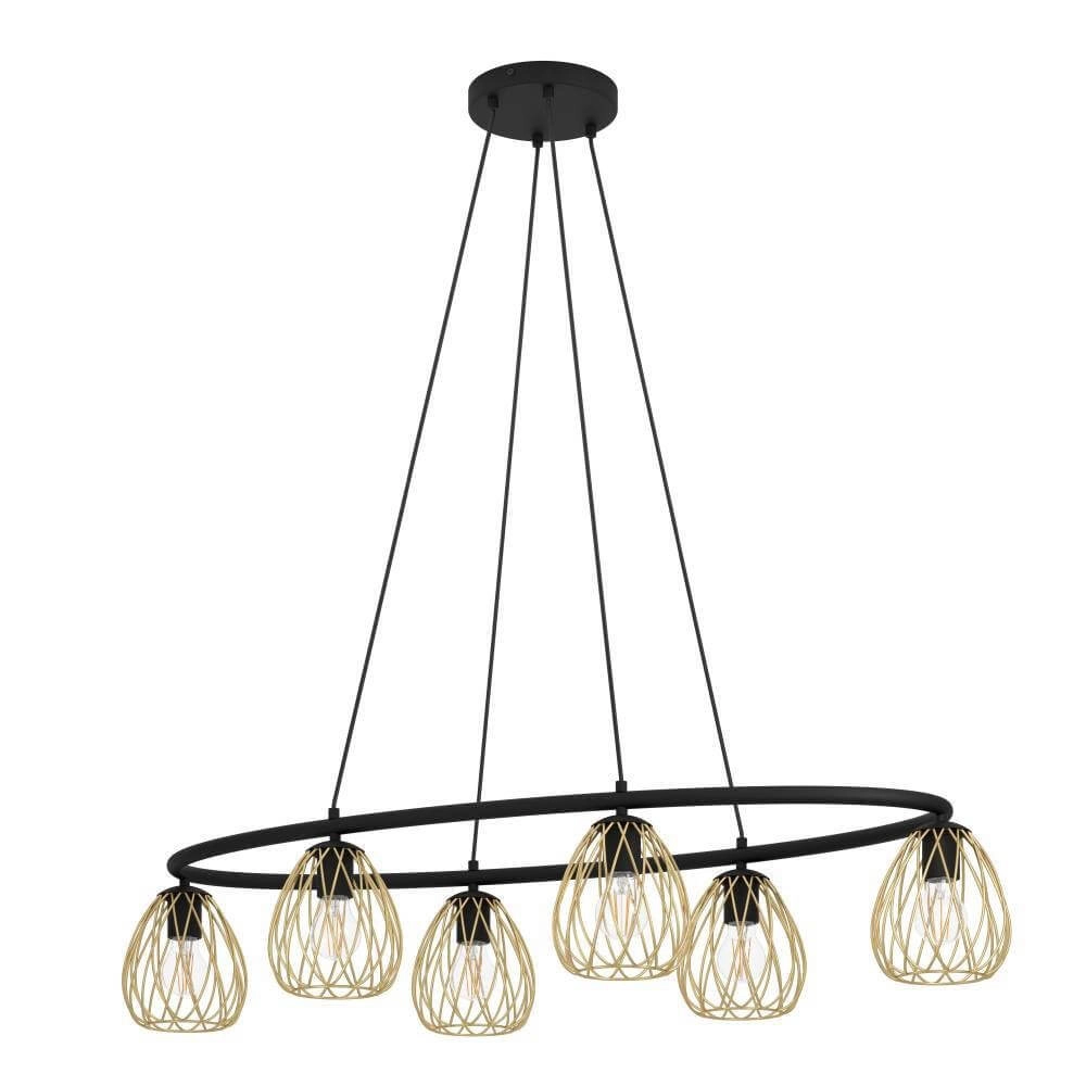 Eetkamer draad hanglamp Jazminia 1 6-lichts