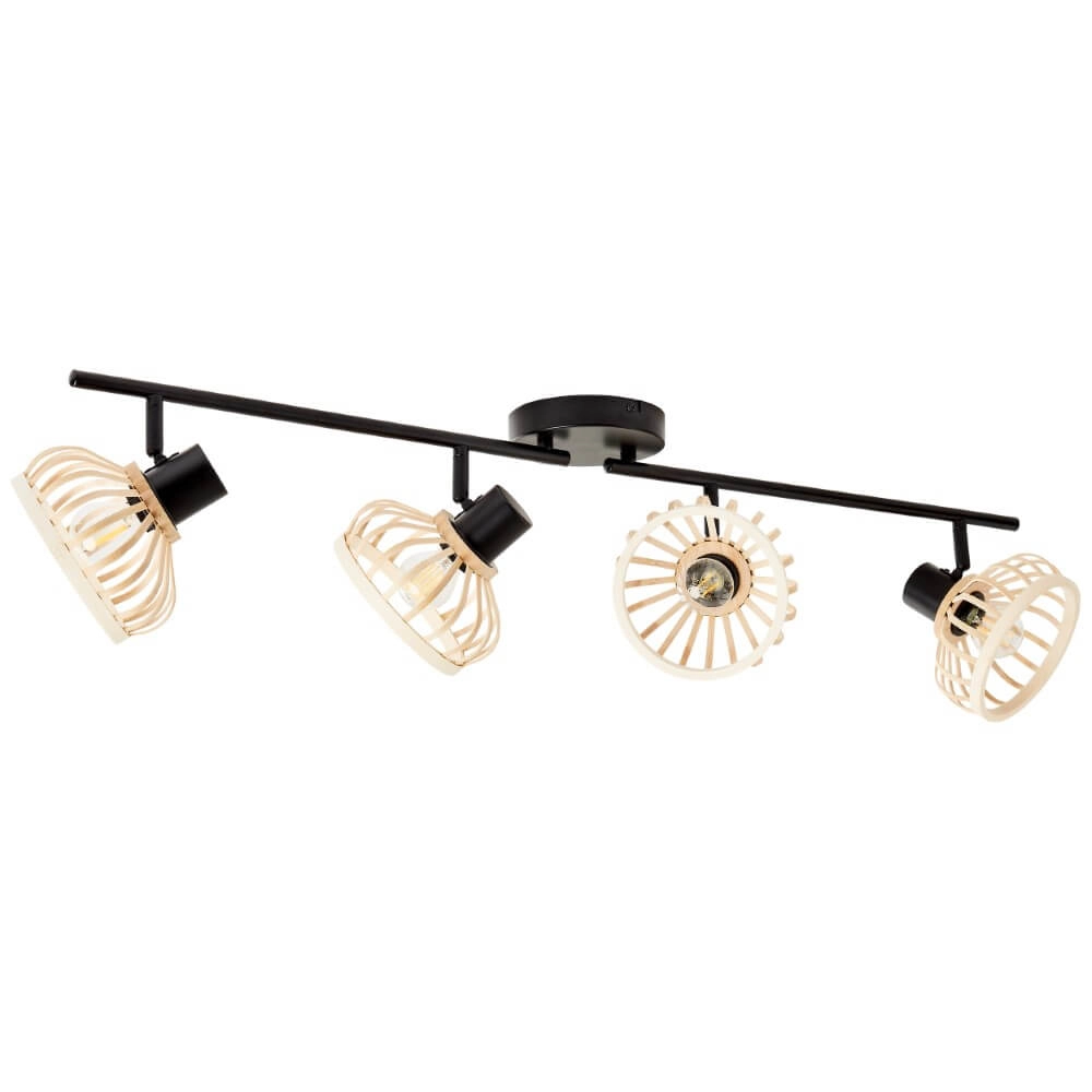 Houten plafondlamp Norah 4-lichts Brilliant 4004353409547