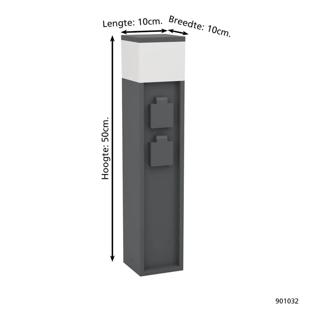 Stopcontact met lamp Park 5 antraciet Eglo 9008606297825