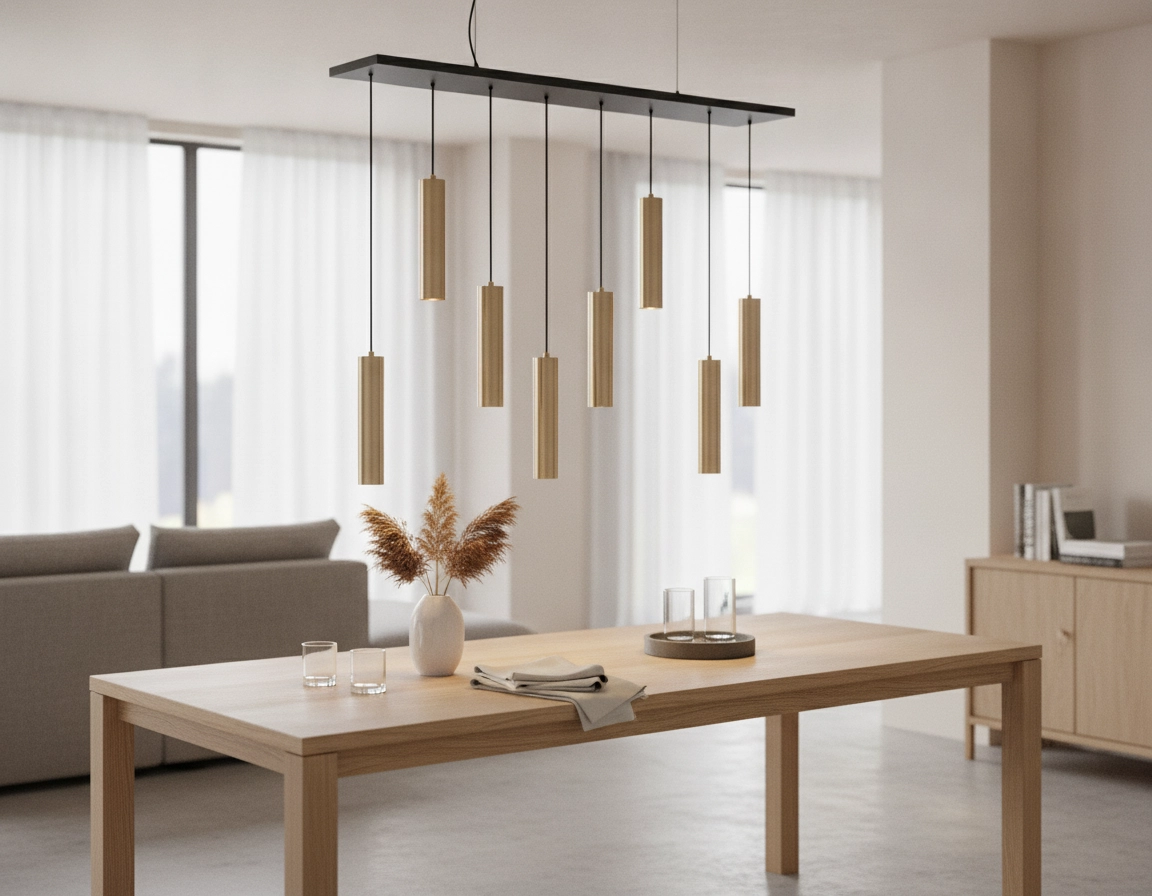 Eetkamer hanglamp Perugia mat goud - 8x GU10