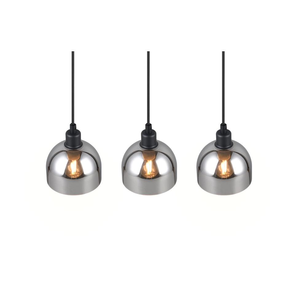 Zwarte hanglamp Molly 3-lichts wit glas Trio 4017807618082