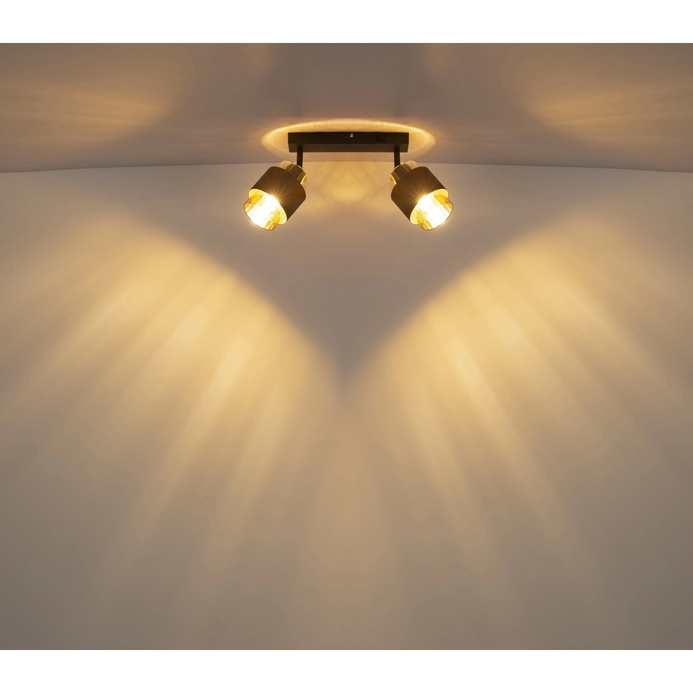 Design plafondlamp Milley 2-lichts zwart Globo 9007371583348