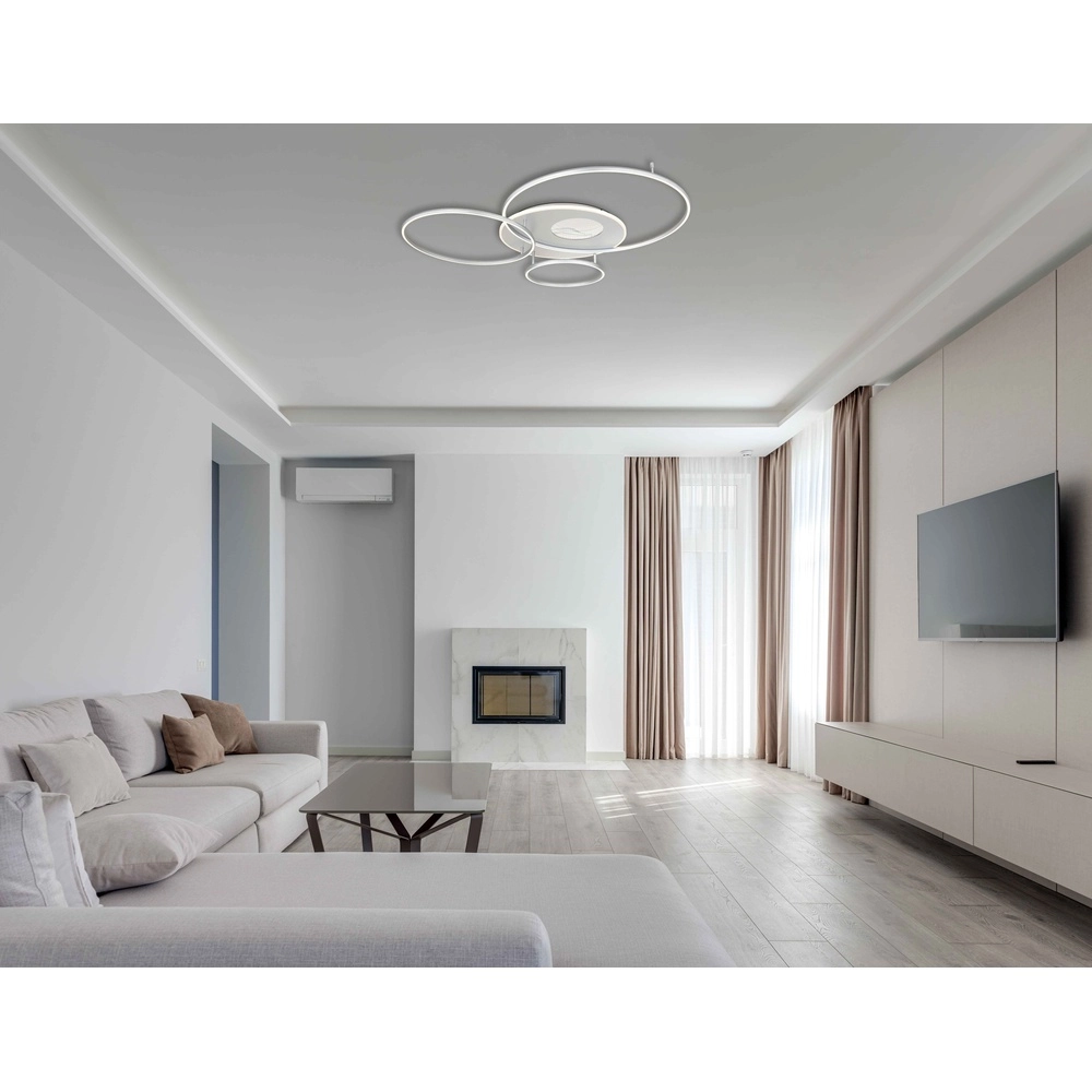 Moderne plafondlamp Invertina zilvergrijs 126cm Globo 9007371468836