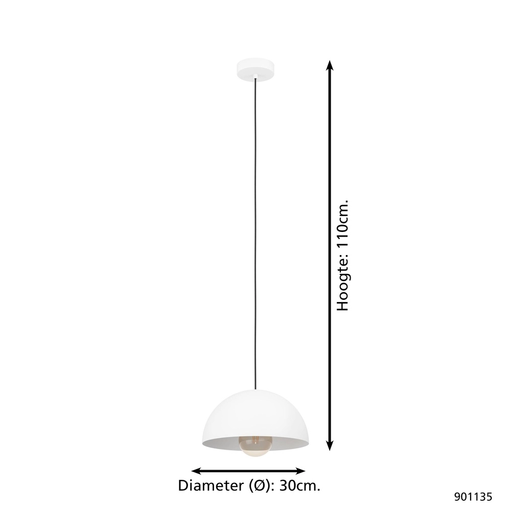 Witte hanglamp Gaetano Ø 30cm - E27 Eglo 9008606312627