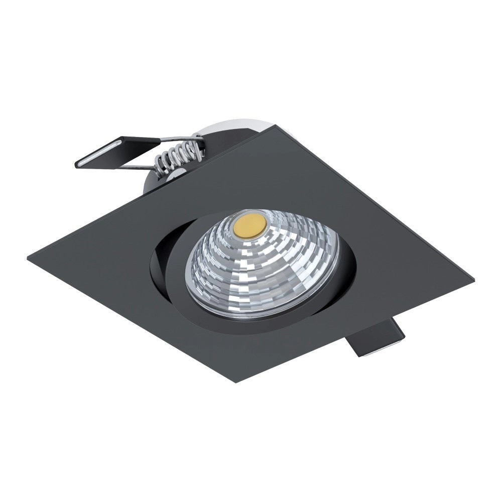 Richtbare led spot Saliceto vierkant - 6w - 2700K zwart