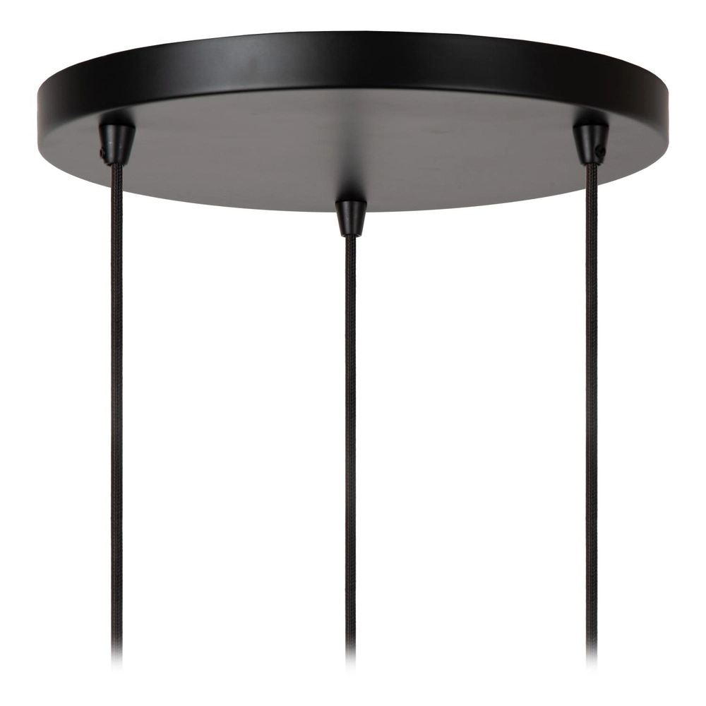 Hanglamp Almelo 3-lichts zwart met gouden binnenkant rond Lucide 5411212211880