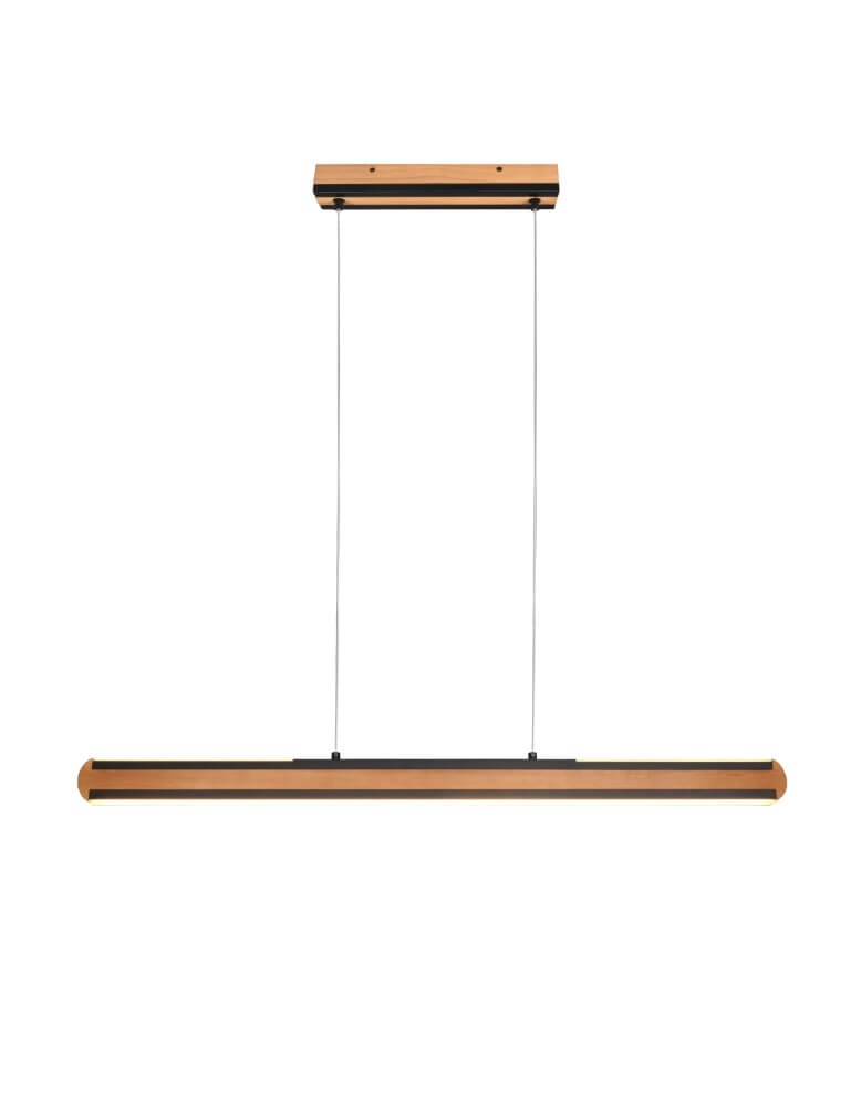 Hanglamp Deacon houtbruin met zwart