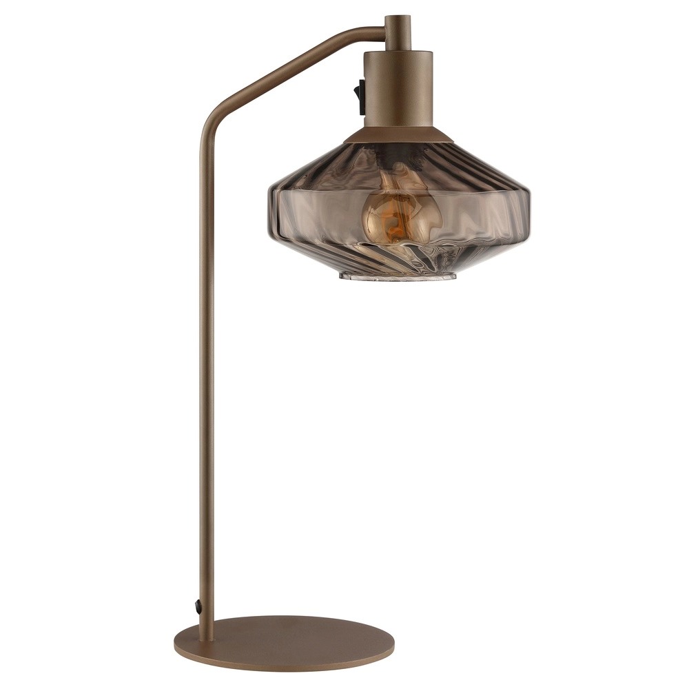 Unieke tafellamp Lyn koffie bruin Brilliant 4004353476976