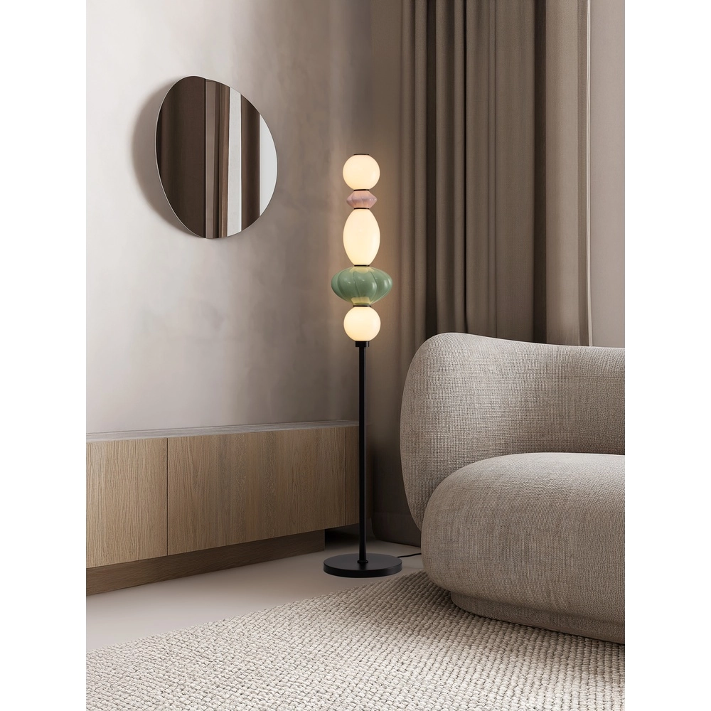 Vloerlamp Oneta wit - roze - groen Lyora 5212017473967
