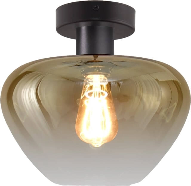 Plafondlamp Genua zwart met goud glas Ø 29cm