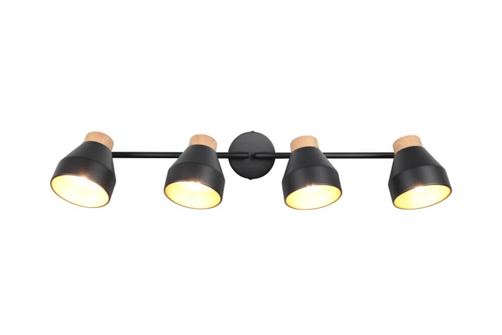 Design plafondlamp 4-lichts Valentin zwart Trio 4017807637434
