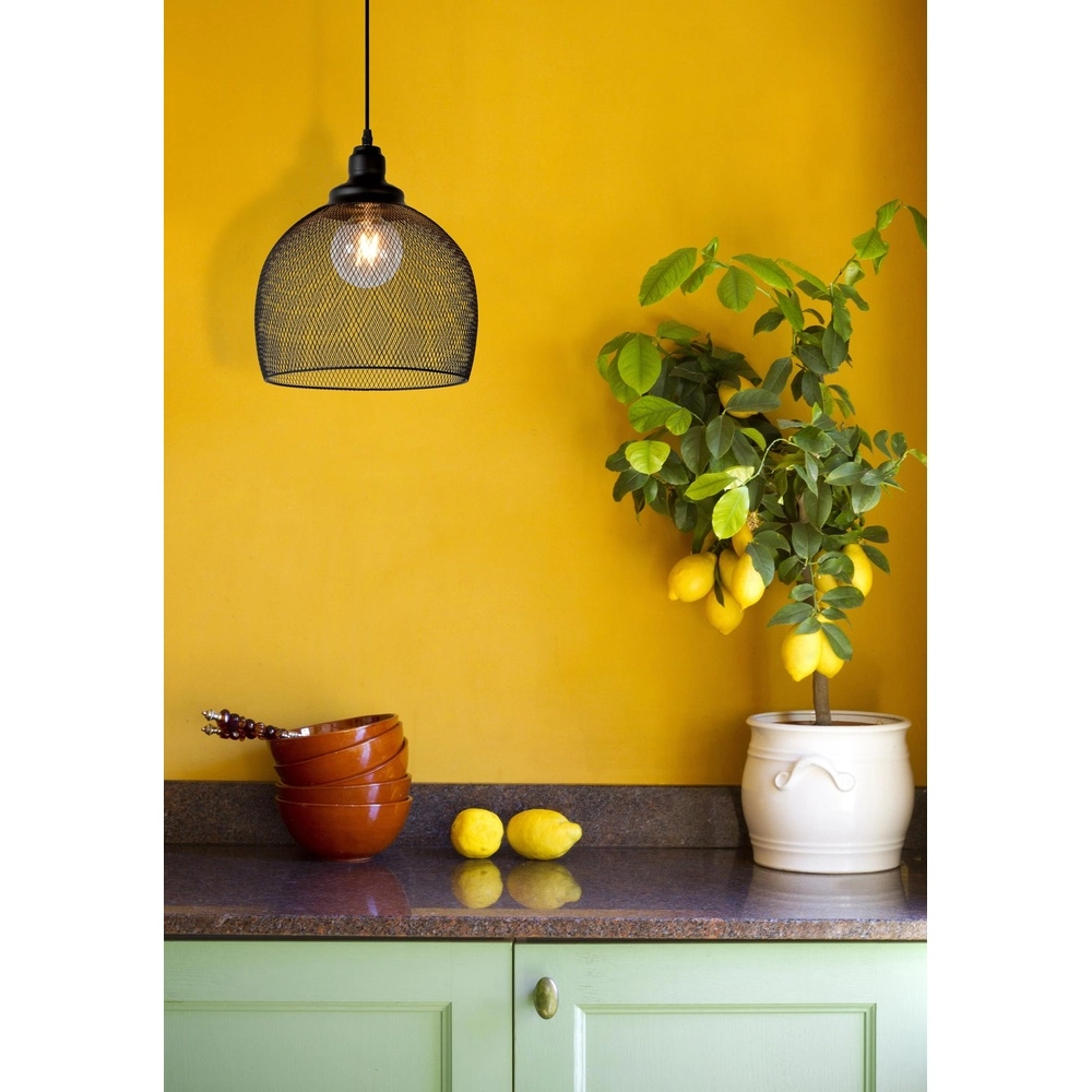 Gaas hanglamp Mesh Ø 28cm zwart Lucide 5411212430397