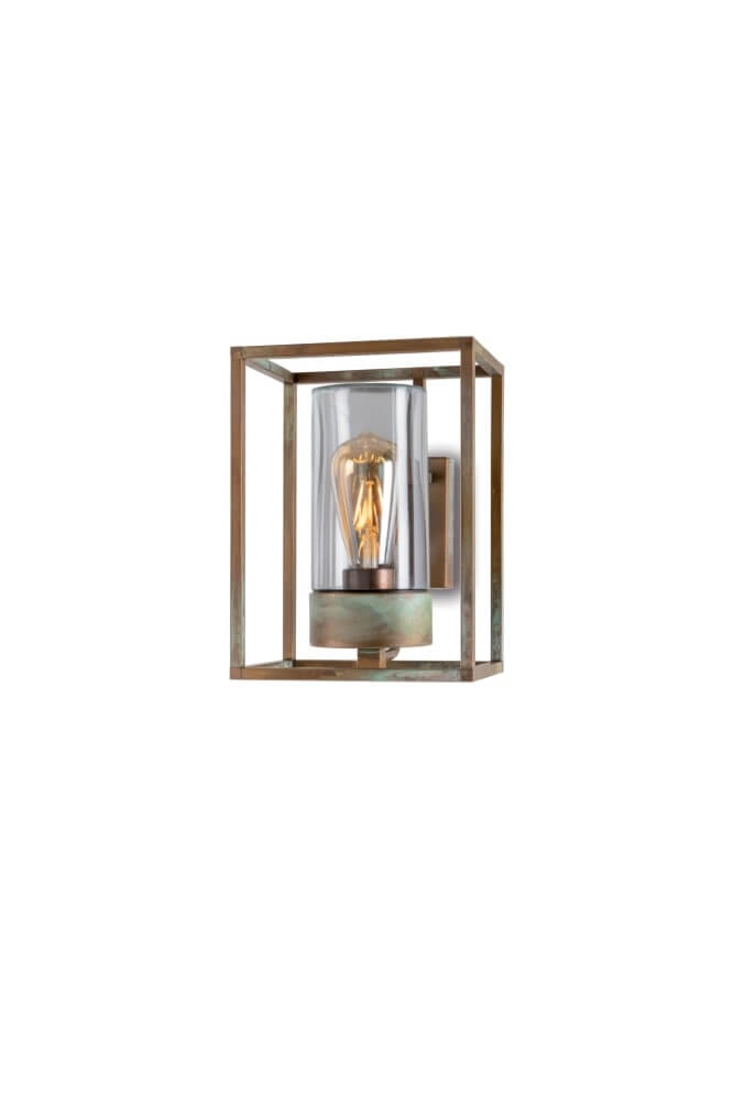 Landelijke wandlamp Cubic3 transparant glas
