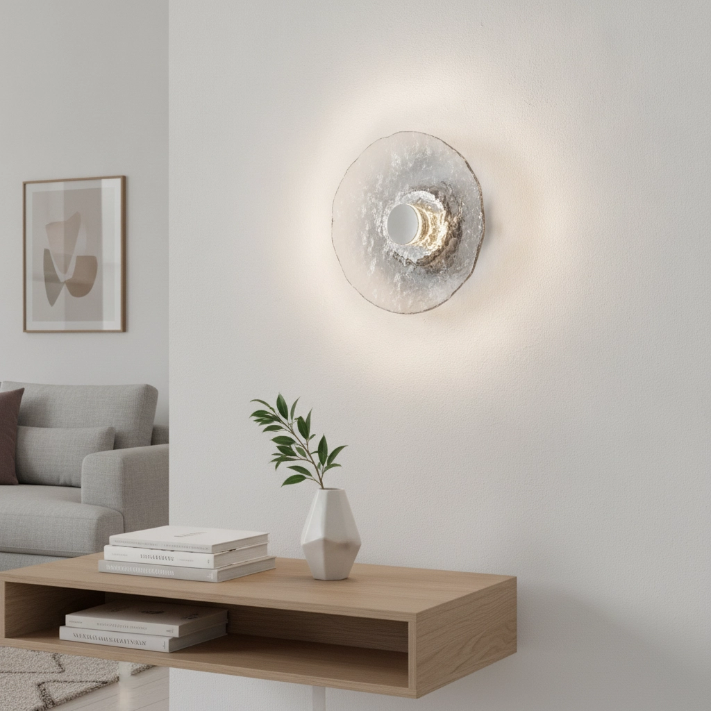 Wandlamp Delion chroom met glas