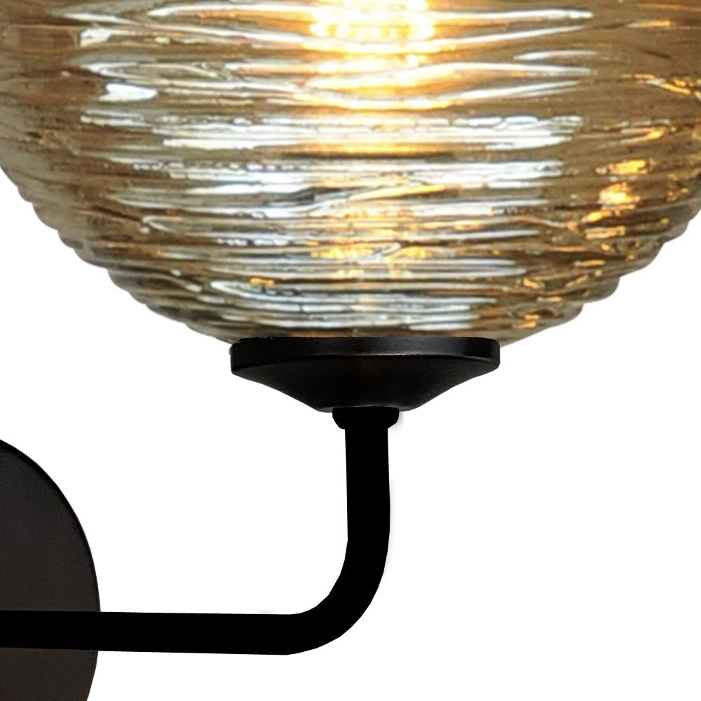 Wandlamp Quinto zwart met gestreept glas Masterlight 8718121247939