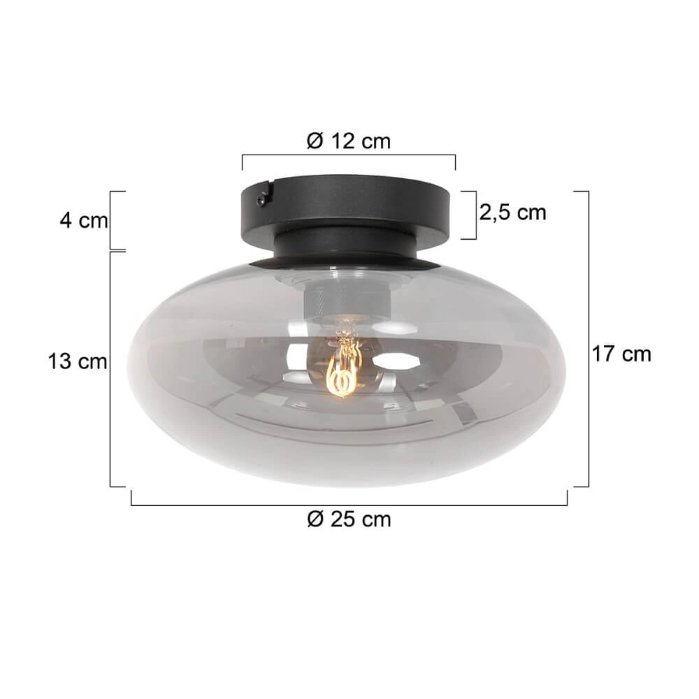 Glazen plafondlamp Reflexion ovaal Ø 25cm Steinhauer 8712746161328