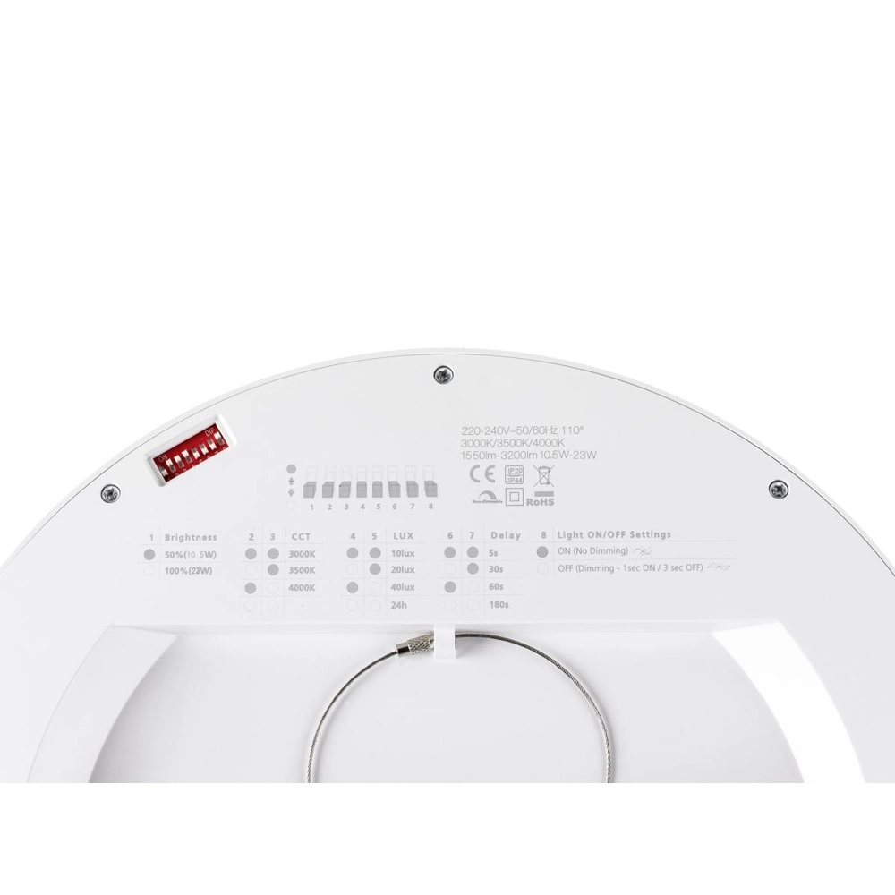Plafonniere Vario Ø 30cm wit met sensor SLV 4024163316248