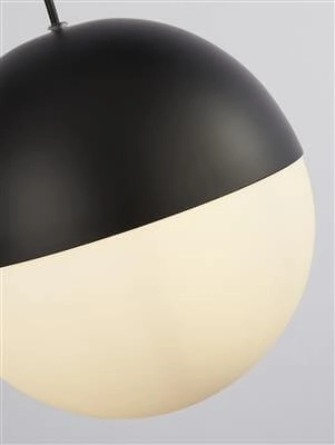 Ø 25cm hanglamp Endor 25cm zwart met wit Searchlight 5053423174570