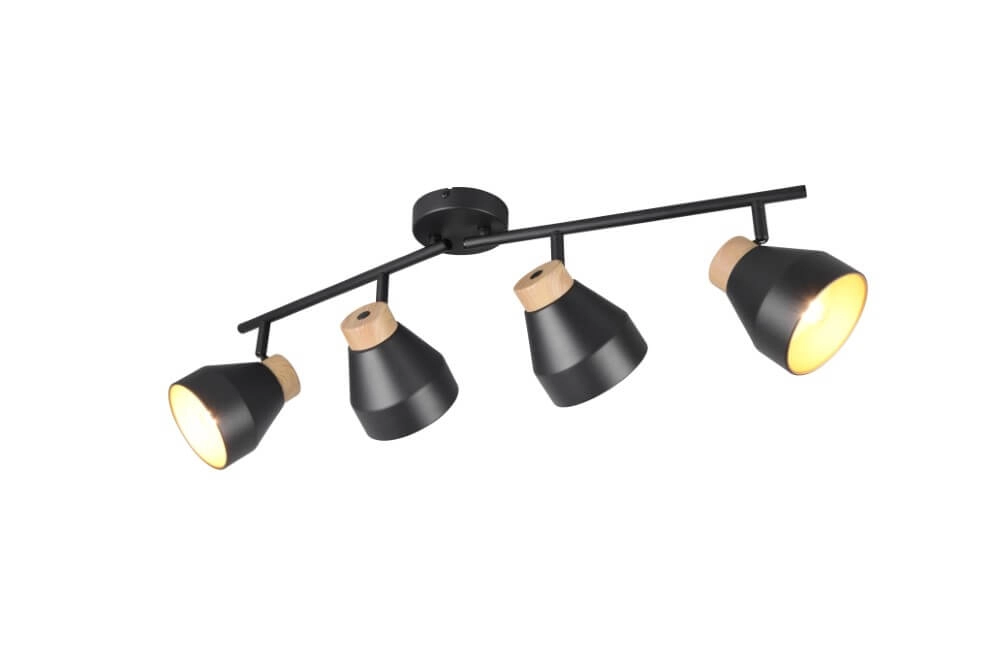 Design plafondlamp 4-lichts Valentin zwart Trio 4017807637434