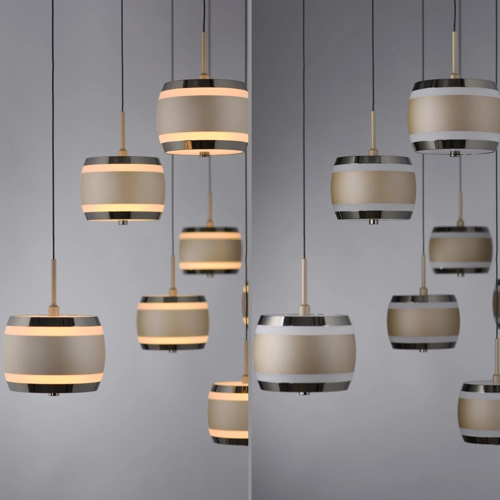 7L eettafel hanglamp Pure Falling Rings bronce Paul Neuhaus 4012248396605