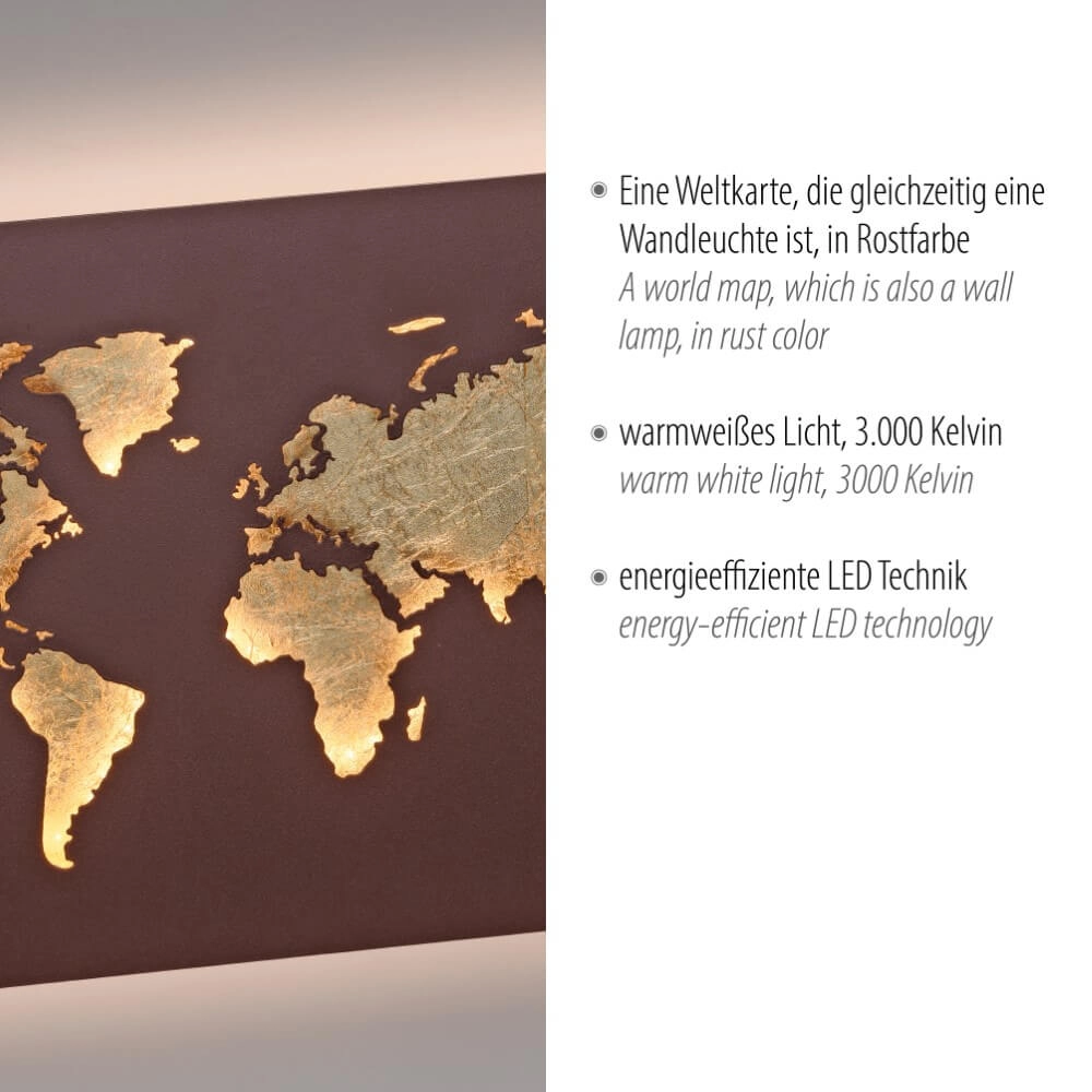 Wandlamp Map roest bruin Paul Neuhaus 4012248376034