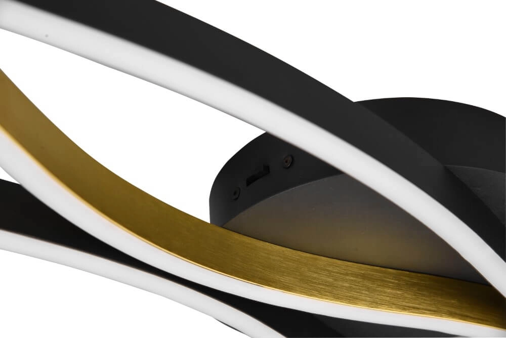 Plafondlamp Blaze zwart met goud Trio 4017807539912