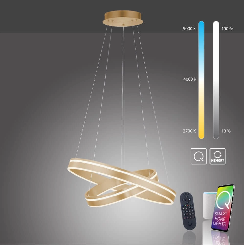 Hanglamp Q-Vito Ø 59cm messing Paul Neuhaus 4012248357781