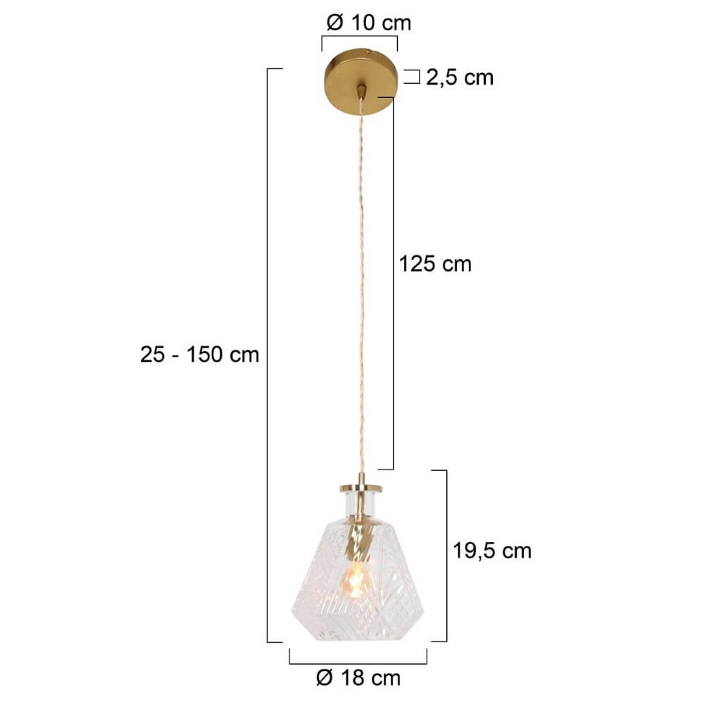 Klassieke hanglamp Grazioglass Ø 18cm Steinhauer 8712746166316