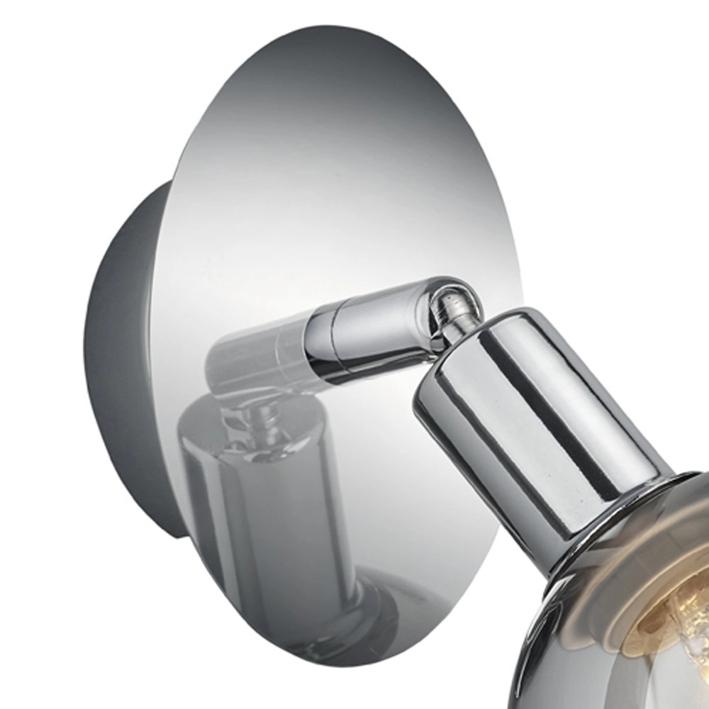 Wandlamp Chroom Brest met smoke glas Trio 4017807434156