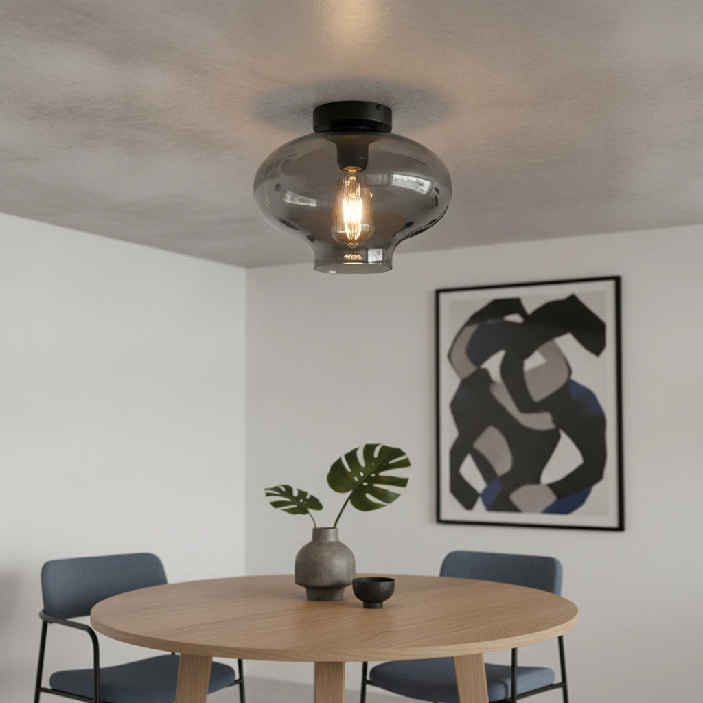 Plafondlamp Toronto met smoke glas