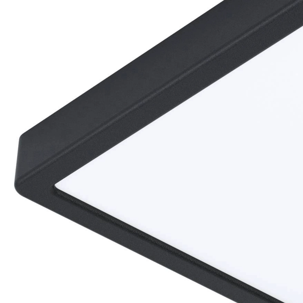 Vierkante plafondlamp Argolis 2 IP44 zwart Eglo 9008606232659