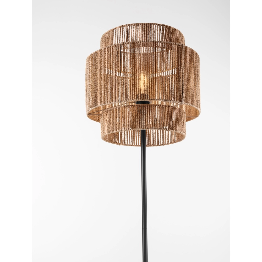 Vloerlamp Lito zwart en rotan Lyora 5212017454744