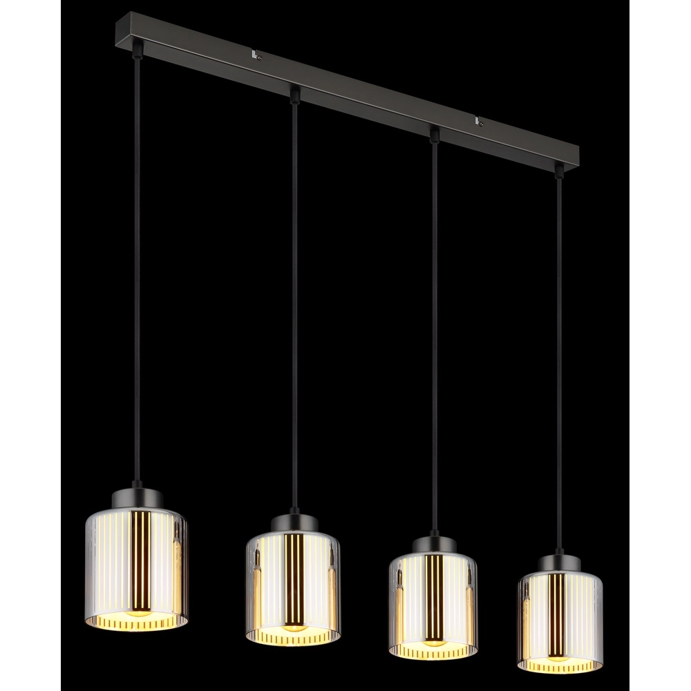 Design hanglamp Felicia gunmetal 4-lichts Globo 9007371525966