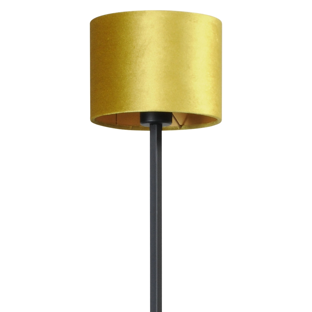 Zwarte vloerlamp Venus 175cm met okergele lampenkap Masterlight 8718121207476