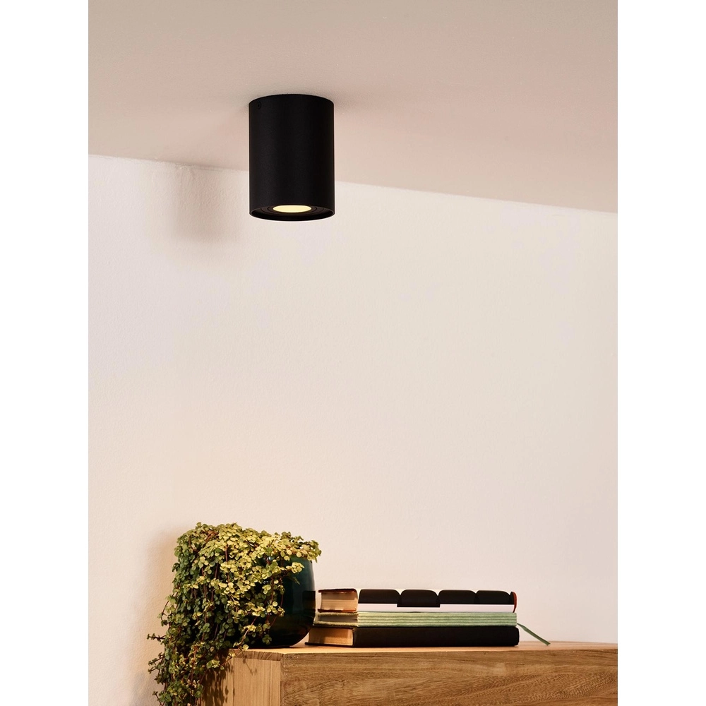 Opbouw plafondspot Tube zwart Ø 9,6cm Lucide 5411212221278
