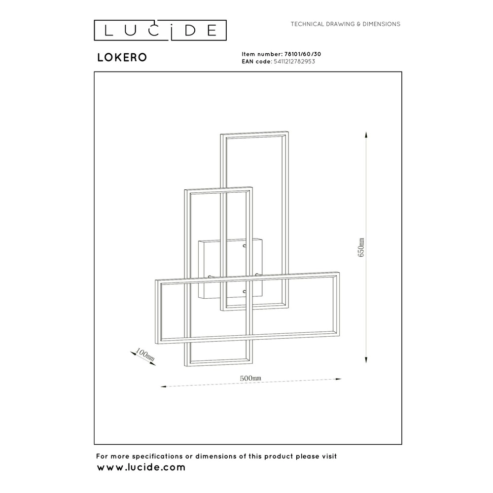 Design plafonniere Lokero zwart Lucide 5411212782953