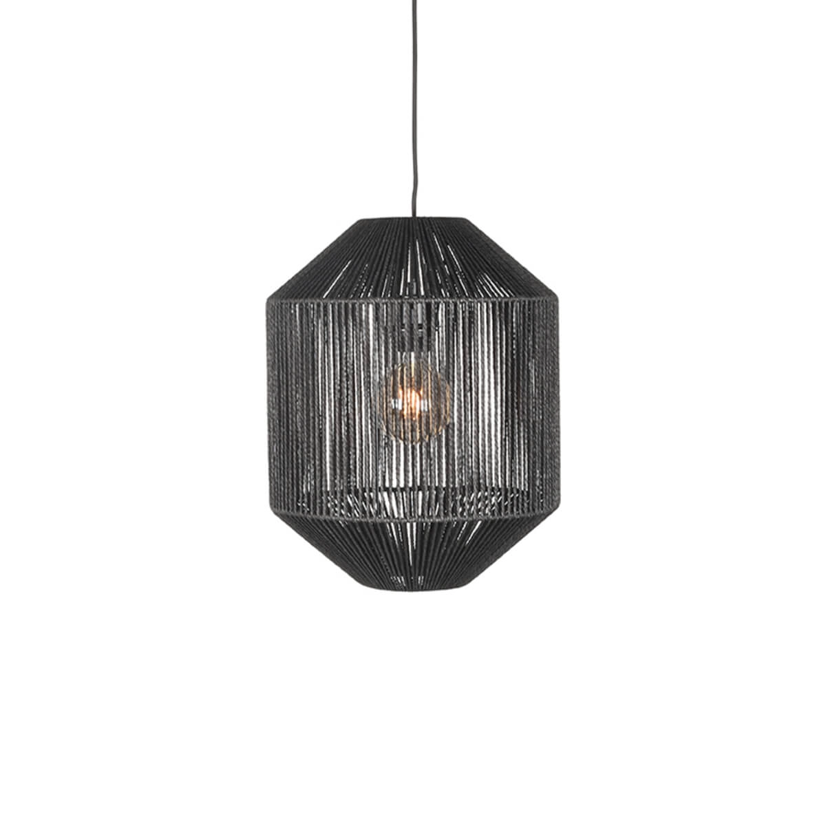 Zwart jute hanglamp Ibiza Ø 33cm