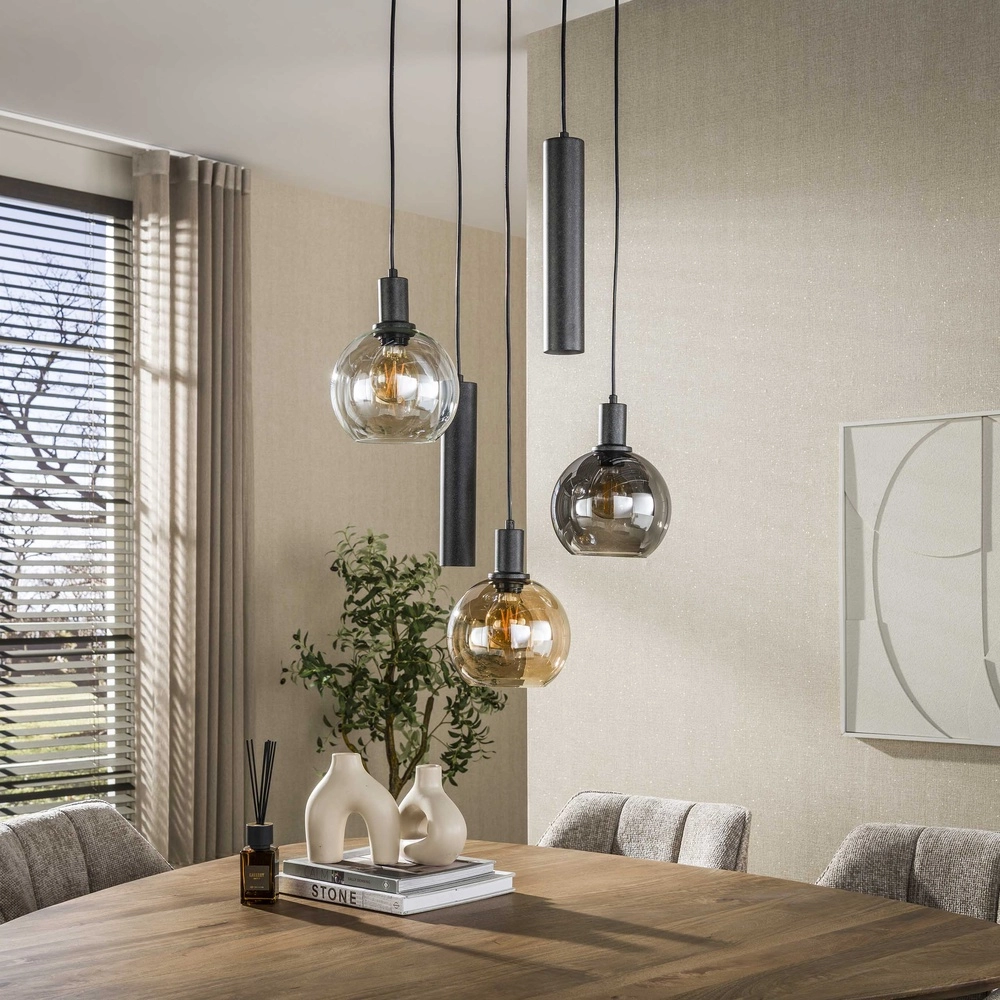 Vide hanglamp Sfera met glazen en pendels Lyora 8716803512429