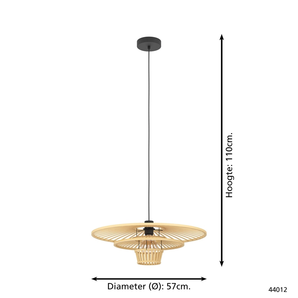 Houten hanglamp Lydney Ø 57cm Eglo 9002759440121