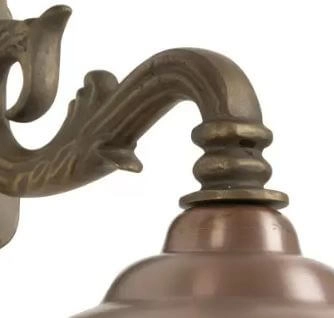 Oud bronzen muurlamp Chateau met koperen kap KS Verlichting 8714732134309