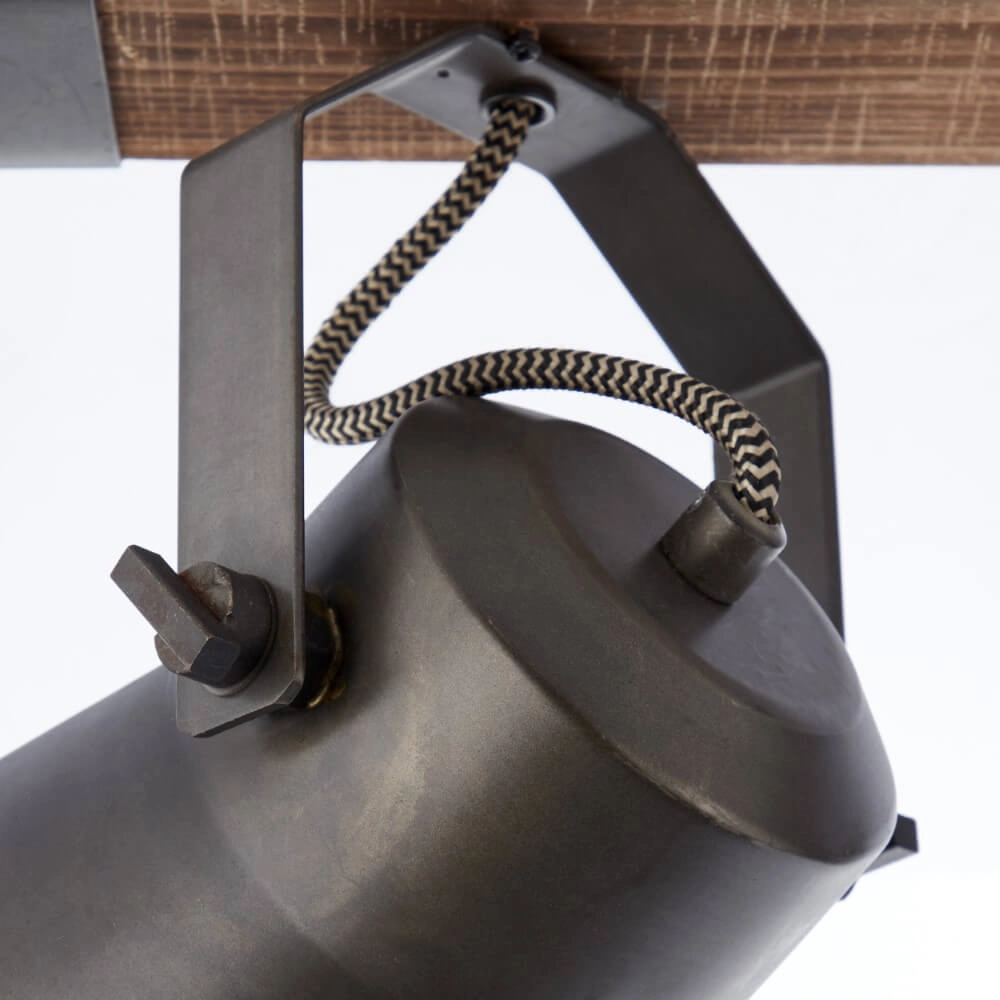 2-lichts plafondlamp Decca zwart met bruin Brilliant 4004353361449