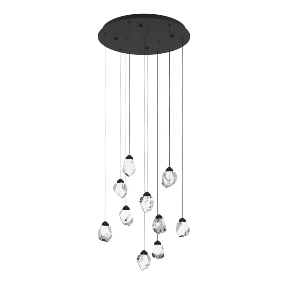 10-lichts hanglamp Sindicat zwart rond 10-lichts hanglamp Sindicat zwart rond