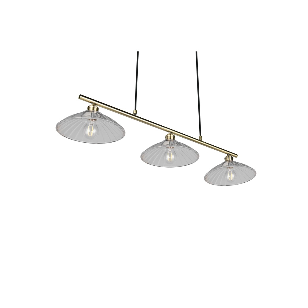 Klassieke hanglamp Eluna 3-lichts oud messing Trio 4017807682526