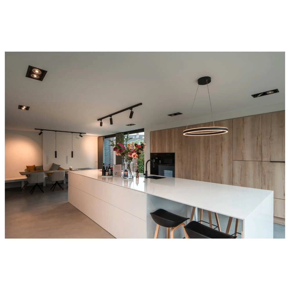 Vierkante led inbouwspot Kadux Double 2x Led - zwart - 3000K SLV 4024163279109