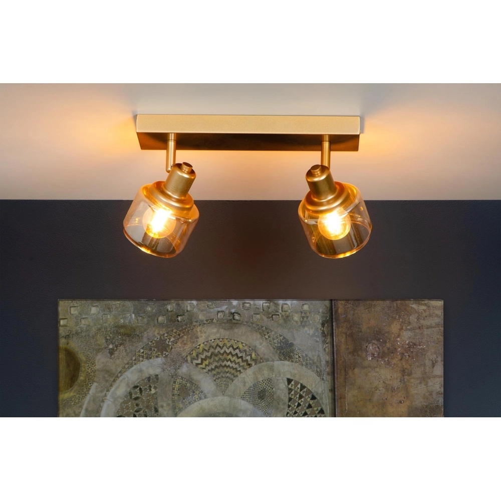 Plafondlamp Bjorn 2-lichts goud Lucide 5411212771223