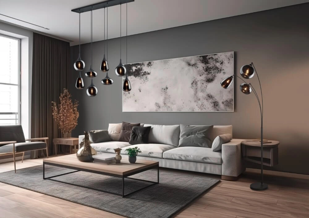 8-lichts hanglamp Lumina met smoke glas Trio 4017807542301